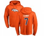 Denver Broncos #7 John Elway Orange Name & Number Logo Pullover Hoodie