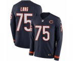 Chicago Bears #75 Kyle Long Limited Navy Blue Therma Long Sleeve NFL Jersey