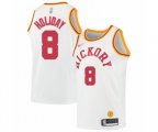 Indiana Pacers #8 Justin Holiday Authentic White Hardwood Classics Basketball Jersey