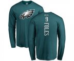 Philadelphia Eagles #9 Nick Foles Green Backer Long Sleeve T-Shirt