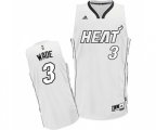 Miami Heat #3 Dwyane Wade Swingman White On White Basketball Jersey