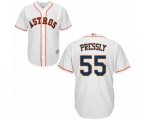 Houston Astros #55 Ryan Pressly Replica White Home Cool Base Baseball Jersey