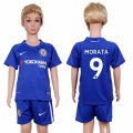 2017-18 Chelsea 9 MORATA Home Youth Soccer Jersey