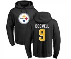 Pittsburgh Steelers #9 Chris Boswell Black Name & Number Logo Pullover Hoodie
