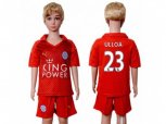 Leicester City #23 Ulloa Away Kid Soccer Club Jersey