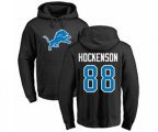 Detroit Lions #88 T.J. Hockenson Black Name & Number Logo Pullover Hoodie