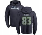 Seattle Seahawks #83 David Moore Navy Blue Name & Number Logo Pullover Hoodie