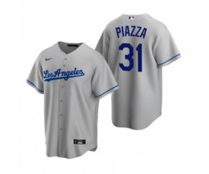 Los Angeles Dodgers Mike Piazza Nike Gray Replica Road Jersey