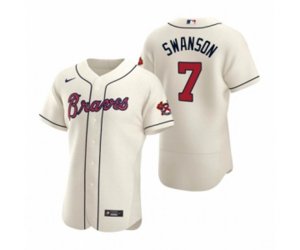 Atlanta Braves Dansby Swanson Nike Cream Authentic 2020 Alternate Jersey