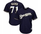 Milwaukee Brewers #71 Josh Hader Replica Navy Blue Alternate Cool Base Baseball Jersey