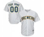 Milwaukee Brewers Customized Replica White Alternate Cool Base Baseball Jersey