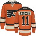Philadelphia Flyers #11 Travis Konecny Premier Orange New Third NHL Jersey