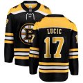 Boston Bruins #17 Milan Lucic Authentic Black Home Fanatics Branded Breakaway NHL Jersey
