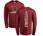 Arizona Cardinals #11 Larry Fitzgerald Maroon Backer Long Sleeve T-Shirt