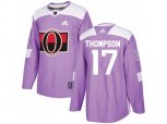 Adidas Ottawa Senators #17 Nate Thompson Purple Authentic Fights Cancer Stitched NHL Jersey