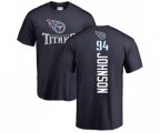 Tennessee Titans #94 Austin Johnson Navy Blue Backer T-Shirt