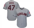 Cleveland Indians #47 Trevor Bauer Replica Grey Road Cool Base Baseball Jersey