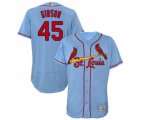 St. Louis Cardinals #45 Bob Gibson Light Blue Alternate Flex Base Authentic Collection Baseball Jersey