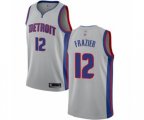 Detroit Pistons #12 Tim Frazier Authentic Silver Basketball Jersey Statement Edition