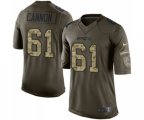 New England Patriots #61 Marcus Cannon Elite Green Salute to Service Football Jersey
