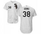 Chicago White Sox #38 Ryan Goins White Home Flex Base Authentic Collection Baseball Jersey