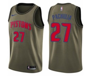 Detroit Pistons #27 Zaza Pachulia Swingman Green Salute to Service NBA Jersey