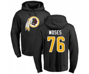 Washington Redskins #76 Morgan Moses Black Name & Number Logo Pullover Hoodie
