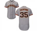 San Francisco Giants #35 Brandon Crawford Grey Road Flex Base Authentic Collection Baseball Jersey