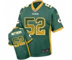 Green Bay Packers #52 Clay Matthews Elite Green Drift Fashion Football Jersey