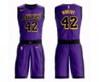 Los Angeles Lakers #42 James Worthy Authentic Purple Basketball Suit Jersey - City Edition