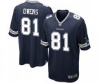 Dallas Cowboys #81 Terrell Owens Game Navy Blue Team Color Football Jersey