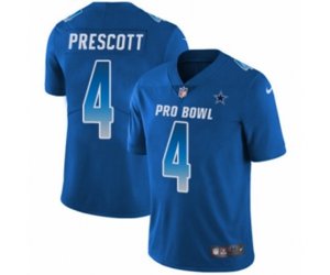 Dallas Cowboys #4 Dak Prescott Limited Royal Blue NFC 2019 Pro Bowl Football Jersey