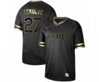 Pittsburgh Pirates #27 Kent Tekulve Authentic Black Gold Fashion Baseball Jersey