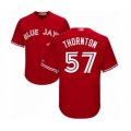 Toronto Blue Jays #57 Trent Thornton Authentic Scarlet Alternate Baseball Player Jersey