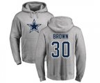 Dallas Cowboys #30 Anthony Brown Ash Name & Number Logo Pullover Hoodie