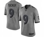 Baltimore Ravens #9 Justin Tucker Limited Gray Gridiron Football Jersey