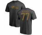 Baltimore Ravens #77 Bradley Bozeman Ash One Color T-Shirt