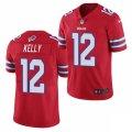 Buffalo Bills Retired Player #12 Jim Kelly Nike Red Color Rush Vapor Limited Player Jersey