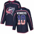 Columbus Blue Jackets #10 Alexander Wennberg Authentic Navy Blue USA Flag Fashion NHL Jersey