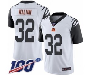 Cincinnati Bengals #32 Mark Walton Limited White Rush Vapor Untouchable 100th Season Football Jersey