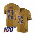 Baltimore Ravens #72 Alex Lewis Limited Gold Inverted Legend 100th Season Football Jersey
