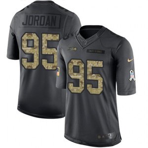Seattle Seahawks #95 Dion Jordan Limited Black 2016 Salute to Service NFL Jersey