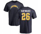 Los Angeles Chargers #26 Casey Hayward Navy Blue Name & Number Logo T-Shirt