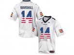2016 US Flag Fashion Men's Under Armour Nick Marshall #14 Auburn Tigers College Football Jersey - White