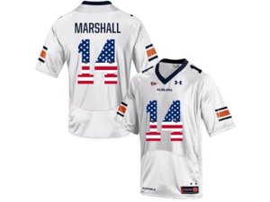 2016 US Flag Fashion Men\'s Under Armour Nick Marshall #14 Auburn Tigers College Football Jersey - White