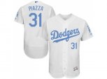 Los Angeles Dodgers #31 Mike Piazza White Flexbase Authentic Collection Stitched Baseball Jersey