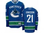 Vancouver Canucks #21 Loui Eriksson Authentic Navy Blue Home NHL Jersey