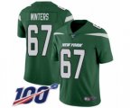 New York Jets #67 Brian Winters Green Team Color Vapor Untouchable Limited Player 100th Season Football Jersey