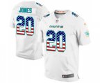 Miami Dolphins #20 Reshad Jones Elite White Road USA Flag Fashion Football Jersey