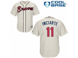 Atlanta Braves #11 Ender Inciarte Replica Cream Alternate 2 Cool Base MLB Jersey